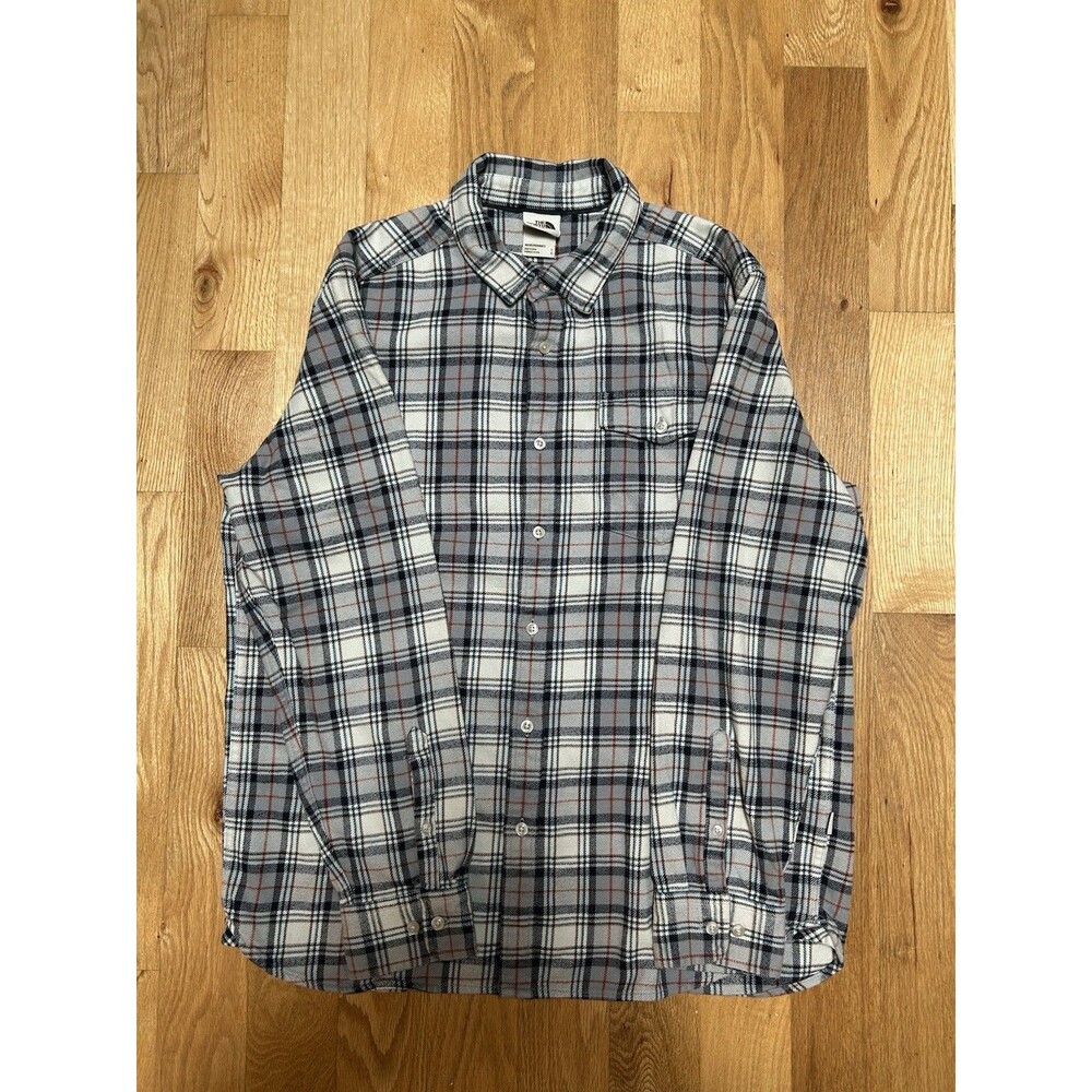 North Face Arroyo Flannel Shirt Men's Plaid Button Down Cotton Size LG